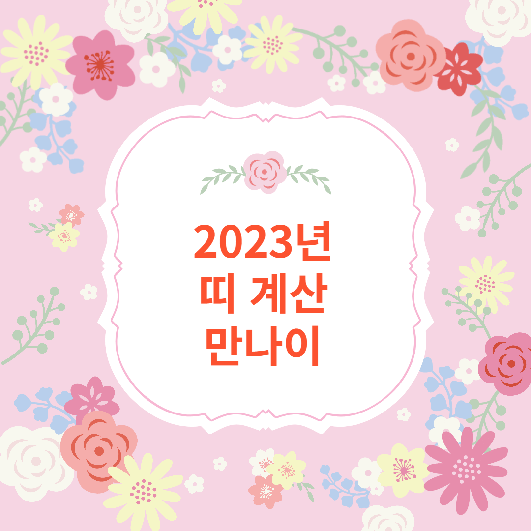 2023년 띠 계산 만나이